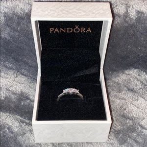 Clear Three Stone Pandora Ring